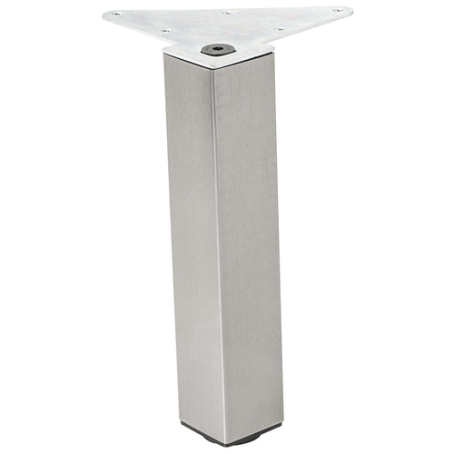 Furniture Foot, Square, Steel 10" brushed steel, 10" height Brushed steel