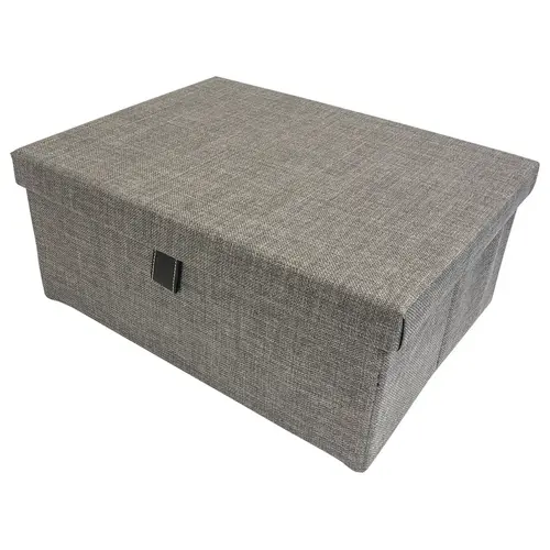 Storage Box, TAG ENGAGE 444.5 x 342.9 x 188 mm 17 1/2" Slate fabric, 18" Slate gray