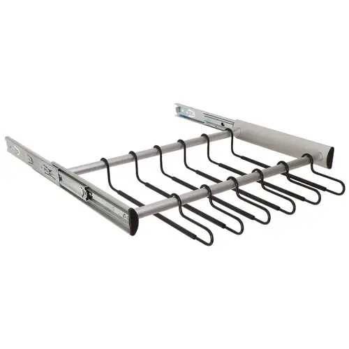 18 Hanger Pants Rack Pull-out, TAG Synergy Collection, 24" With full extension slide, Matt aluminum Matt Aluminum