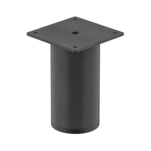 Furniture Foot, Without height adjustment, With plate 4" Steel, Anthracite industrial design, height: 100 mm, diameter: 50 mm Anthracite industrial design, Powder coated