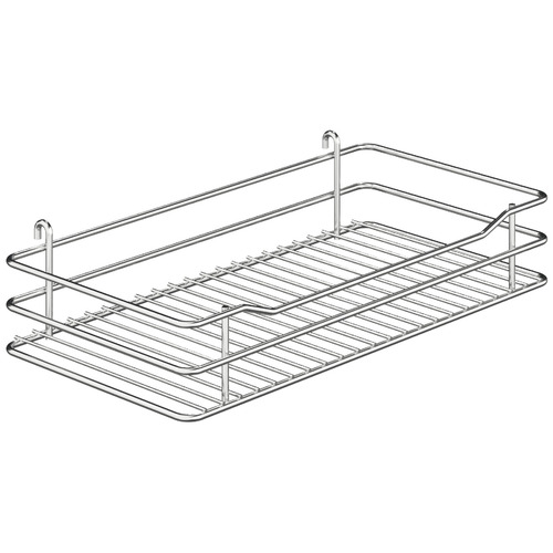 Hanging basket, For base unit pull out, Hafele Dim. (W x D x H) 230 x 460 x 80 mm Basket: Chrome plated, Basket: Chrome plated shelf: White - pack of 2