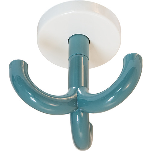 Triple Ceiling Hook, HEWI, Polyamide, White Base Hewi, Aqua blue Aqua