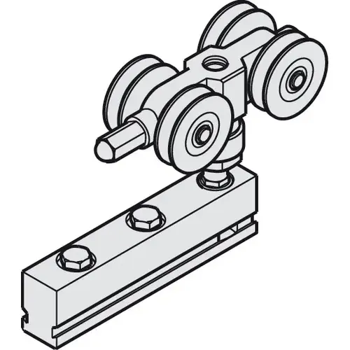 Running Gear, M10, with Distance Spacer For Hawa Variofold and Centerfold 80/H, With support carriage, M10 screw and spacer