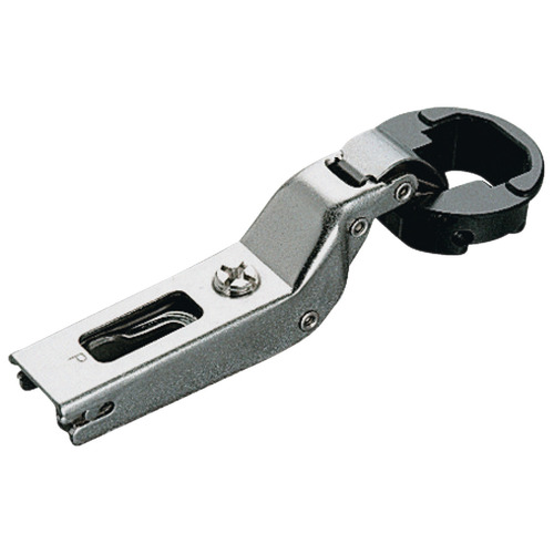 Glass Door Concealed Hinge, Salice, 94 degree Opening Angle, Self Closing, Inset Mounting For screwing into 26 mm cup drilling, model C2C7P39 Cup: Black, Hinge arm: Nickel plated