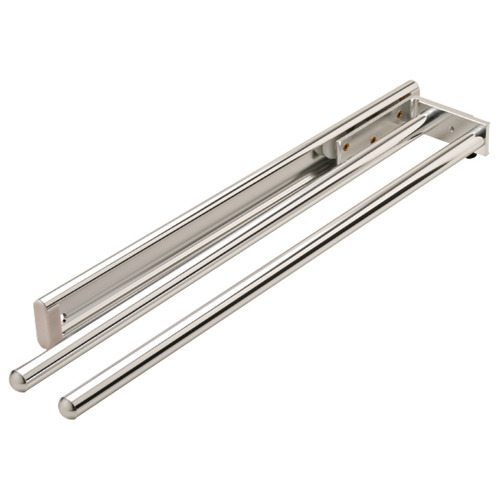 Towel Rack Pull-Out, 2 Bar, Extendable Polished chrome chrome polished, Chrome