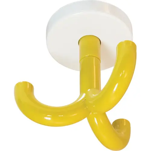 Triple Ceiling Hook, HEWI, Polyamide, White Base Hewi, Mustard yellow Mustard yellow