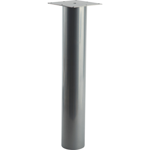 Support Leg, Single Column, diameter 114 mm (4 1/2") 698 mm (27 1/2"), Silver with large leveler Silver Aluminum RAL 9006