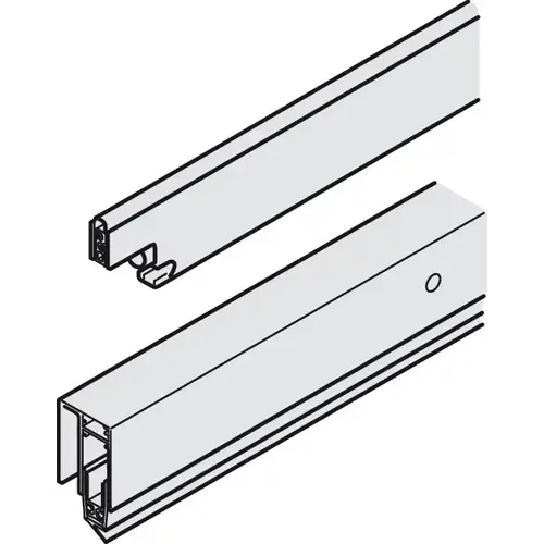 Fixing profile, For running track with bayonet lock Left M for running track, for pocket door solution with Junior 80 B sliding door fitting, Aluminum, silver colored anodized, length: 2,000 mm