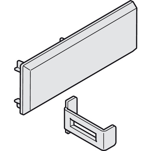 End cap set, with safety clip for aluminum panel For Hawa Porta, Plastic, anthracite Anthracite colored