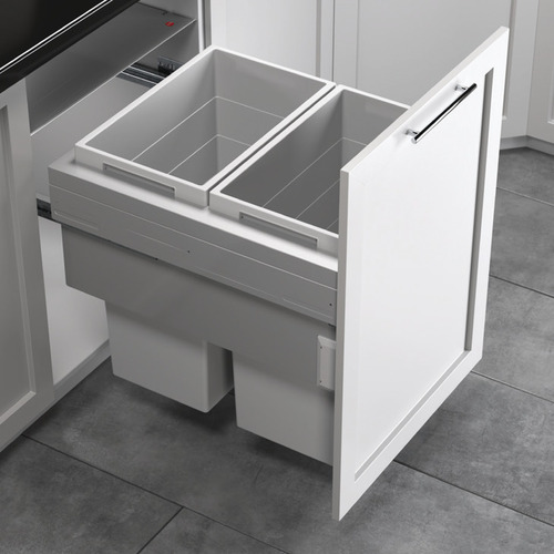 Waste Bin Pull-Out, Hailo US Cargo FL 21, Full Access Dark silver gray