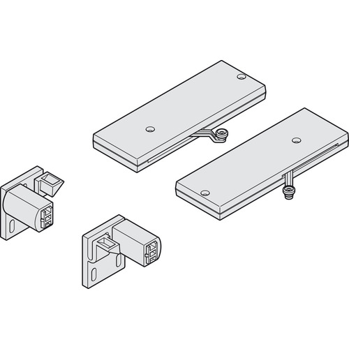 Soft and self closing mechanism, For Hawa Combino 20/35 VF/MF/IF For 2 doors, for door weight up to 18-40 kg Light gray