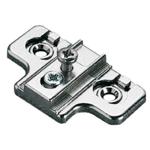 Cruciform Mounting Plate, SALICE SM, for screw fixing with pre-mounted screws Quick fixing system, Height: 0 mm nickel plated - pack of 6