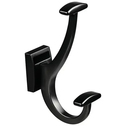 Coat Hook, TAG Synergy Elite Collection 4 1/2" Compact Coat Hook 2 3/4" (1 1/16 x 2 3/4") Black