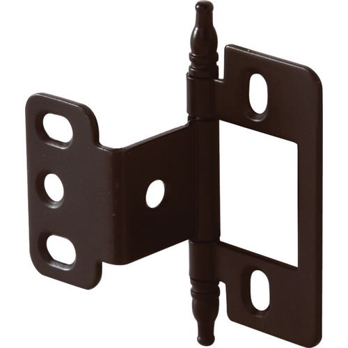 Decorative Butt Hinge, Partial Wrap, Non-Mortise, Minaret Finial For inset face frame doors, Dark oil-rubbed bronze