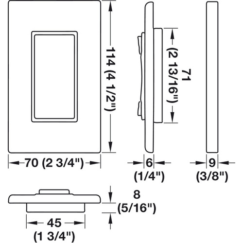 Single Rocker Kinetic Wall Switch, Bluetooth Battery-Free Wireless, Connect Mesh For Use with Hafele Press and Pair and Connect Mesh Distributors, almond Almond