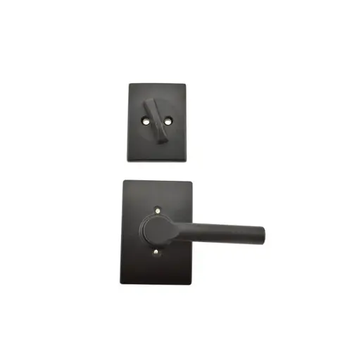 F59 Broadway Inside Trim Handleset/Entrance Lever Lock with Century Trim, Matte Black