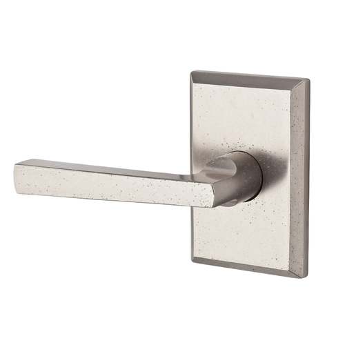 Half Dummy Left Hand Taper Lever and Rustic Square Rose White Bronze Finish