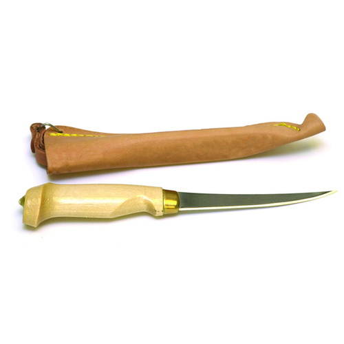 Eagle Claw Fishing Tackle 03050-002 Eagle Claw Wood Handle Fillet Knife with Sheath and 6" Stainless Steel Blade