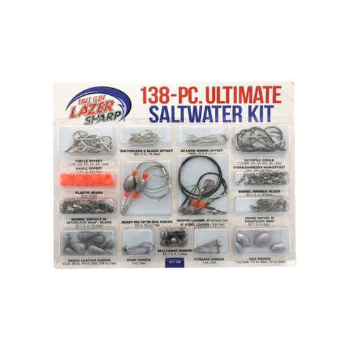 Eagle Claw Fishing Tackle LSWKWM-2 Eagle Claw Lazer Sharp Ultimate Saltwater Kit - 138 pieces