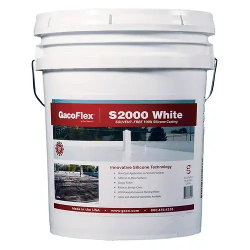 Gaco S2000 GacoFlex 100% Silicone Coating Solvent-Free White 5-Gallon