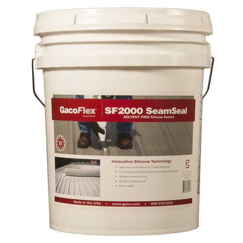 Gaco 35511853 GacoFlex SeamSeal Silicone Sealant Solvent-Free White 5-Gallon