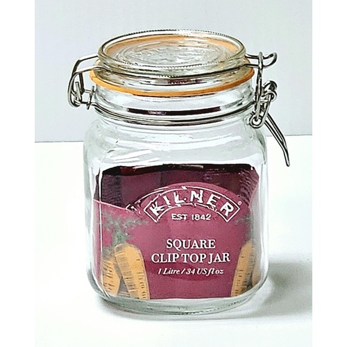 Kilner Clip Top Square Jar - 34fl oz.