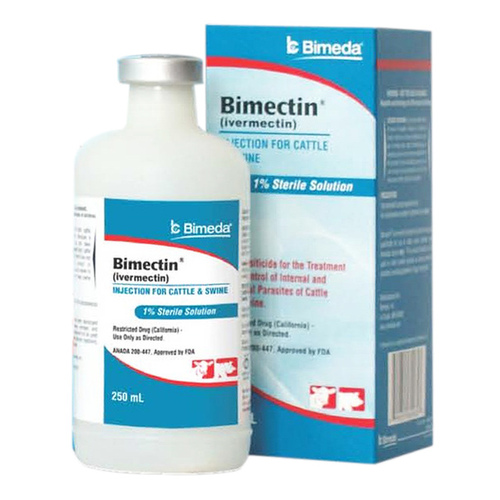 Bimeda North America 1BIM017 Bimectin (ivermectin) Injection for Cattle & Swine 250-mL