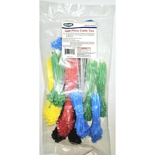 CABLE TIE VALUE PACK - ASSORTED SIZES AND COLORS