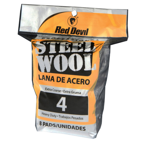 Red Devil 0327 4 Grade Steel Wool pack of 8