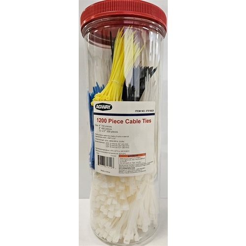 Cable Tie Assortment - 1,200 Pieces