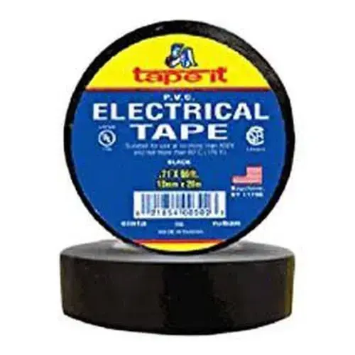 Tape-It, Inc 10410185 Vinyl Plastic Electrical Tape - Black - 3/4" x 66'