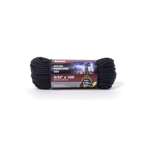 5/32" x 100' Nylon Paracord - Black