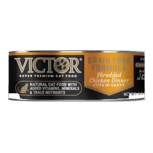 Victor Shredded Chicken Dinner in Gravy Canned Cat Food - 5.5oz Can