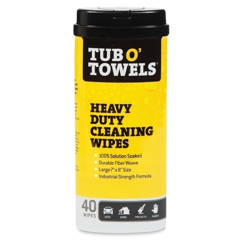 Tub O' Towels TW40 Tub O' Towels Heavy Duty Cleaning Wipes 7"x8" 40-Count