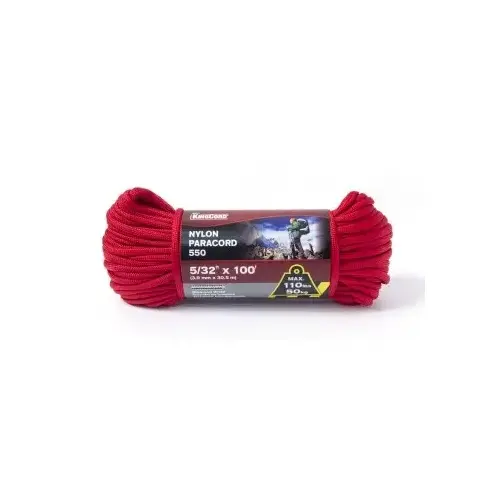 5/32" x 100' Red Nylon Paracord