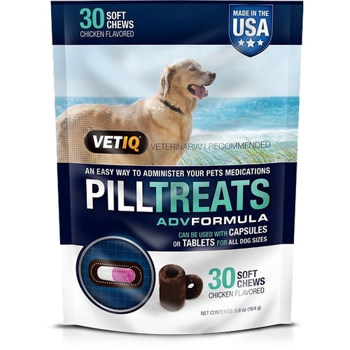 PETIQ LLC 92100001330 Pill Treats Advanced Formula Soft Chews Chicken Flavored Dog Treats