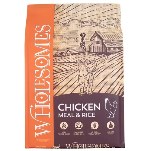 Wholesomes Sensitive Cat Food Chicken Meal & Rice - 10 lbs Bag