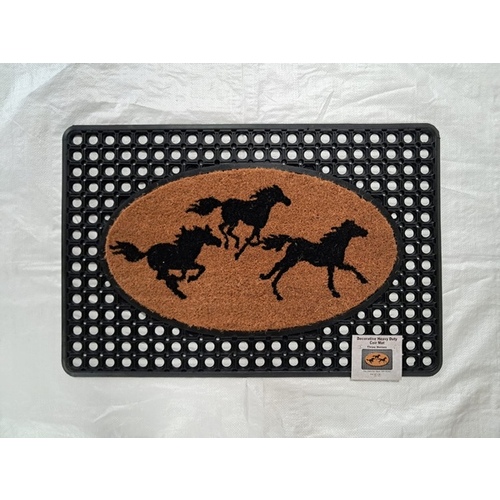 COCO ENTRANCE MAT WITH THREE HORSE DESIGN