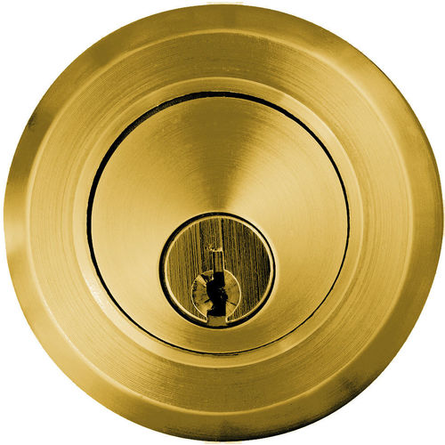 Modern Single Cylinder Deadbolt Satin Brass Finish