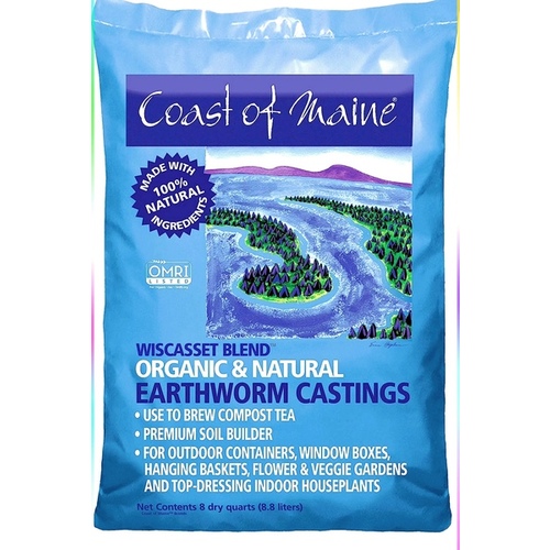 Coast of Maine 1CCEWCQTCASE WB8C-40 Wiscasset Blend Earthworm Casting, 8 qt Bag