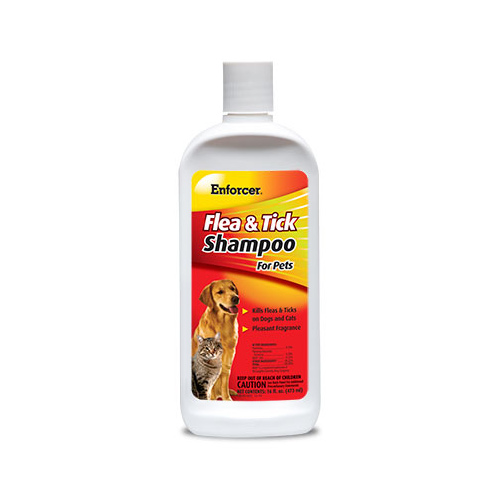 Flea and Tick Shampoo Liquid Cat and Dog Pyrethrins 16 oz