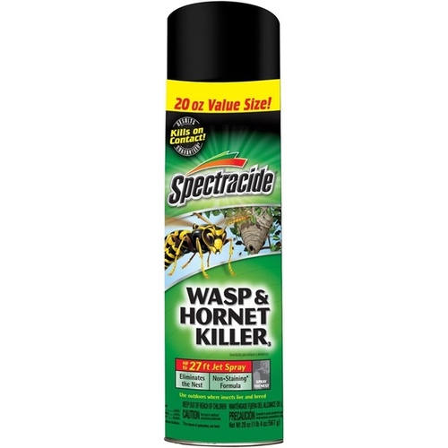 HG-95715 Wasp and Hornet Killer, Liquid, Spray Application, 20 oz Aerosol Can Light Yellow/Water White