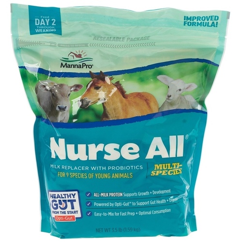 MANNA PRO PRODUCTS LLC 1000362 NurseAll Milk Replacer with Probiotics 3.5-lbs