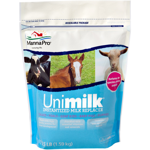 MANNA PRO PRODUCTS LLC 1000374 Unimilk Multiple Species Instantized Milk Replacer 3.5 Lb. Resealable Bag