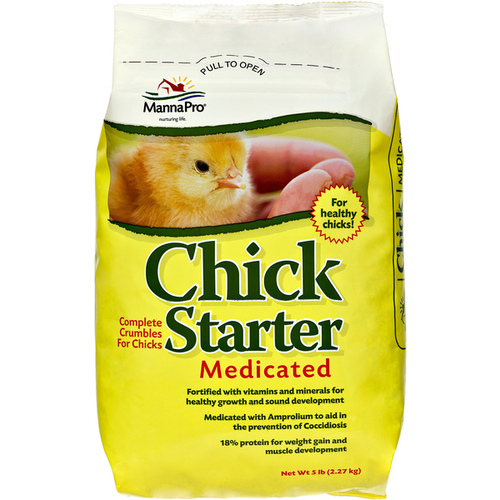 Chick Starter Feed, Medicated, 5-Lbs.