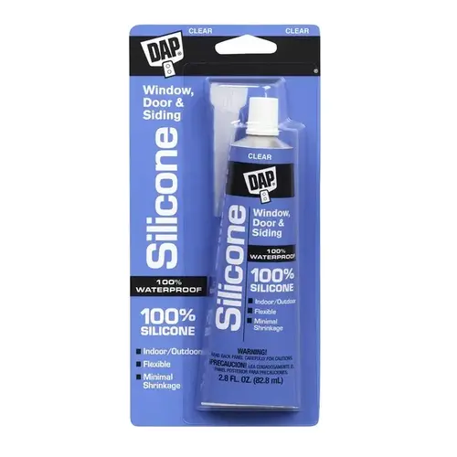 Window and Door Sealant, Clear, -40 to 400 deg F, 2.8 fl-oz Squeeze Tube