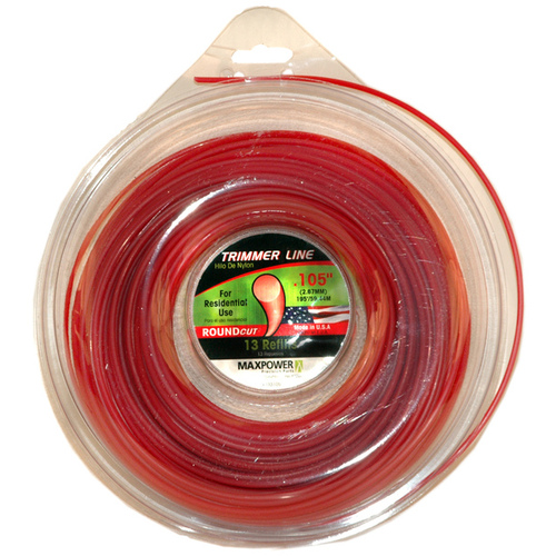 Maxpower 333105 Trimmer Line RoundCut Commercial Grade 0.105" D X 195 ft. L Red