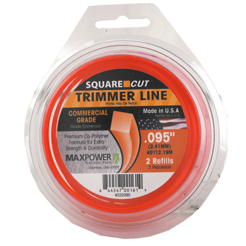 Maxpower 332095 Trimmer Line Square One Commercial Grade 0.095" D X 40 ft. L Orange