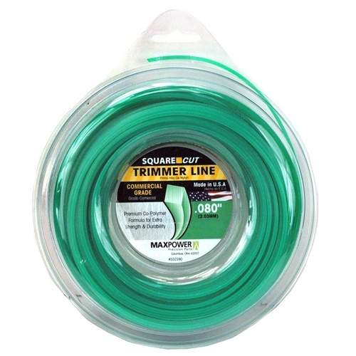 Maxpower 332280 Trimmer Line Square One Commercial Grade 0.080" D X 160 ft. L Green