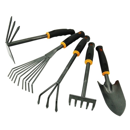 CENTURION 485 Garden Tool Set Steel Rubber Handle Black/Orange